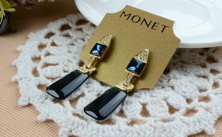 Monet 金銀雙色鑲鉆水晶耳環 廠家直供，批發價格與圖片一覽